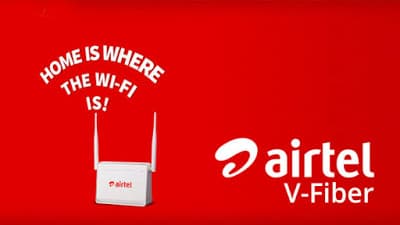 Airtel V-Fiber Ultra Plan- 1 Gbp/s Unlimited Data + Free Amazon Prime and Netflix Subscription