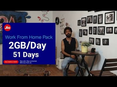 Jio ₹251 Work From Home Plan – Free 102GB 4G Data for 51 Days